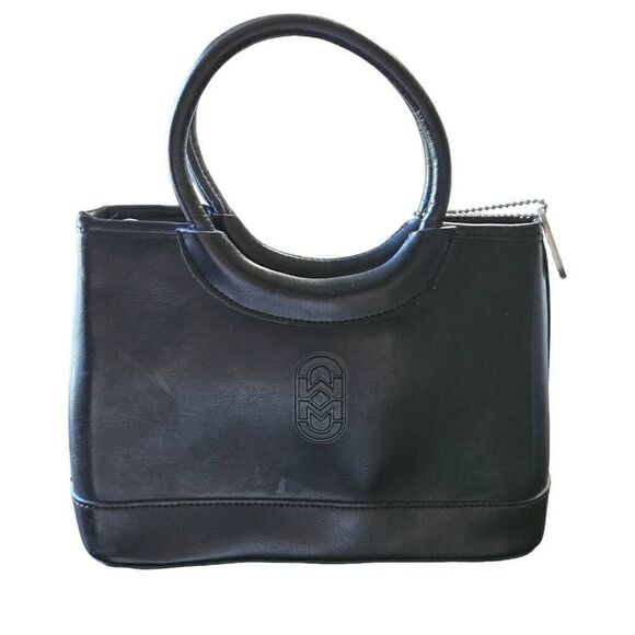 Marino Orlandi Leather Handbag Vintage Detachable Coin Bag Black Structured Keyc - Picture 7 of 7